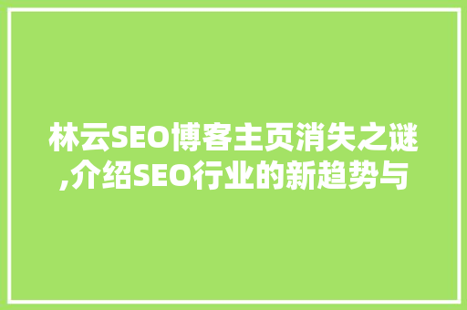 林云SEO博客主页消失之谜,介绍SEO行业的新趋势与挑战