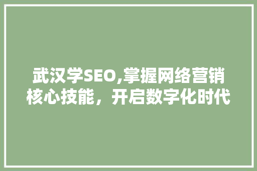 武汉学SEO,掌握网络营销核心技能，开启数字化时代事业新篇章