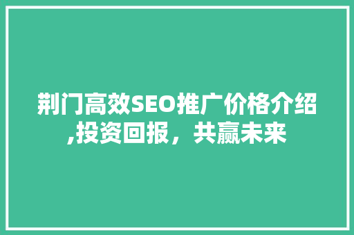 荆门高效SEO推广价格介绍,投资回报，共赢未来