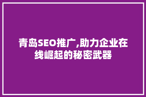 青岛SEO推广,助力企业在线崛起的秘密武器