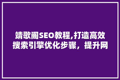 靖歌阁SEO教程,打造高效搜索引擎优化步骤，提升网站排名