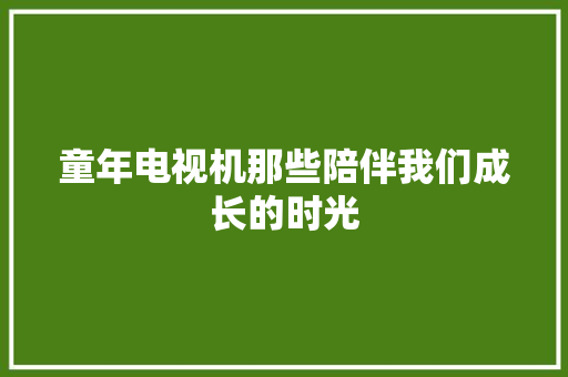 童年电视机那些陪伴我们成长的时光
