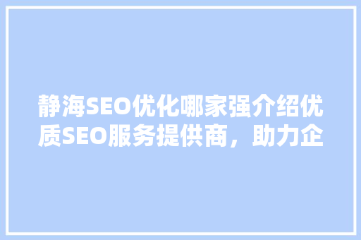 静海SEO优化哪家强介绍优质SEO服务提供商，助力企业腾飞
