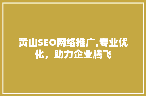 黄山SEO网络推广,专业优化，助力企业腾飞