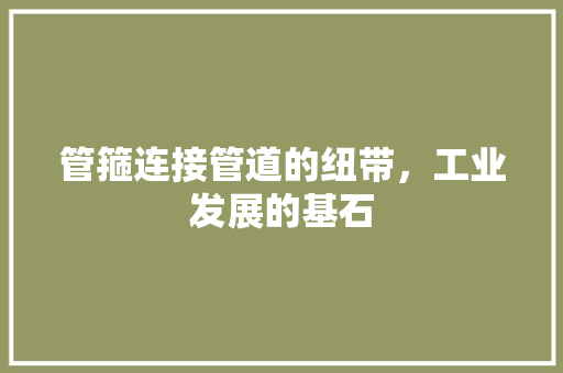 管箍连接管道的纽带，工业发展的基石