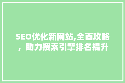 SEO优化新网站,全面攻略，助力搜索引擎排名提升