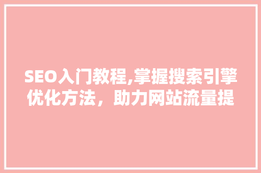 SEO入门教程,掌握搜索引擎优化方法，助力网站流量提升