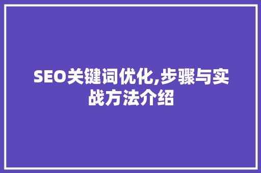 SEO关键词优化,步骤与实战方法介绍