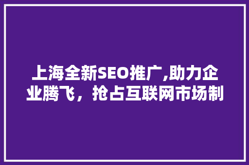 上海全新SEO推广,助力企业腾飞，抢占互联网市场制高点