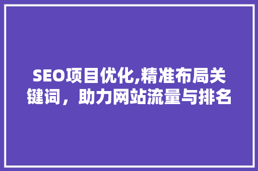 SEO项目优化,精准布局关键词，助力网站流量与排名提升