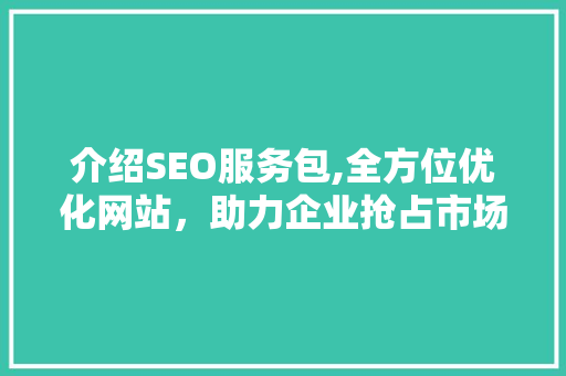 介绍SEO服务包,全方位优化网站，助力企业抢占市场先机