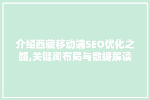 介绍西藏移动端SEO优化之路,关键词布局与数据解读