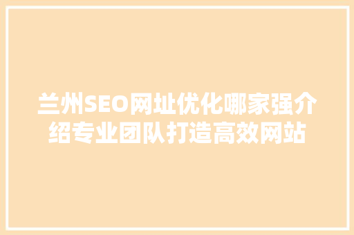 兰州SEO网址优化哪家强介绍专业团队打造高效网站