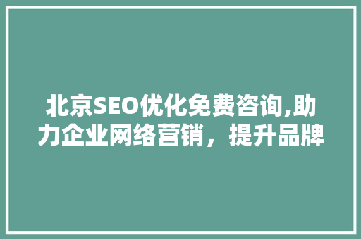 北京SEO优化免费咨询,助力企业网络营销，提升品牌影响力