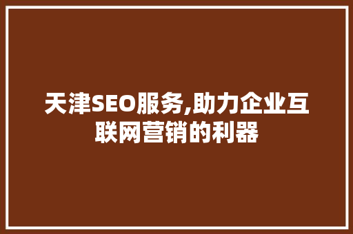 天津SEO服务,助力企业互联网营销的利器