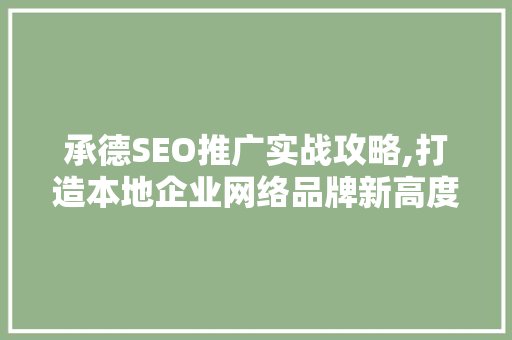 承德SEO推广实战攻略,打造本地企业网络品牌新高度