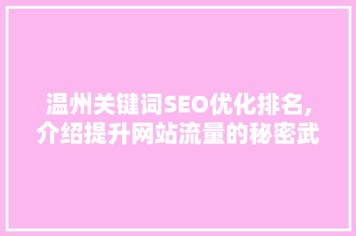 温州关键词SEO优化排名,介绍提升网站流量的秘密武器