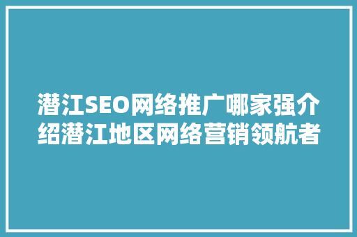潜江SEO网络推广哪家强介绍潜江地区网络营销领航者