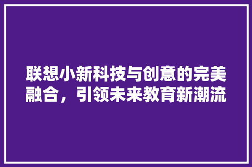 联想小新科技与创意的完美融合，引领未来教育新潮流