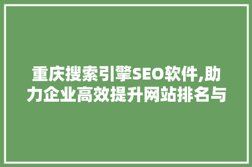 重庆搜索引擎SEO软件,助力企业高效提升网站排名与流量