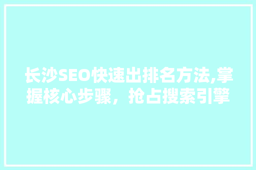 长沙SEO快速出排名方法,掌握核心步骤，抢占搜索引擎高地
