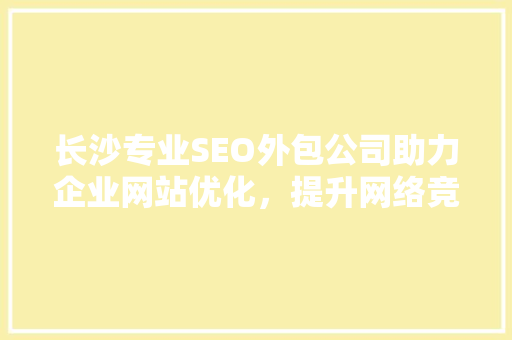 长沙专业SEO外包公司助力企业网站优化，提升网络竞争力