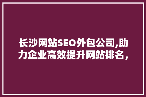 长沙网站SEO外包公司,助力企业高效提升网站排名，抢占网络市场先机