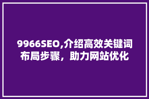 9966SEO,介绍高效关键词布局步骤，助力网站优化