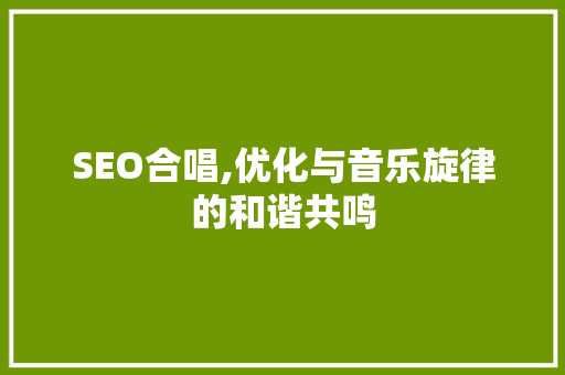 SEO合唱,优化与音乐旋律的和谐共鸣