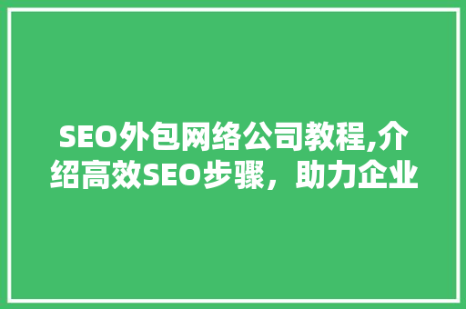SEO外包网络公司教程,介绍高效SEO步骤，助力企业提升网络竞争力
