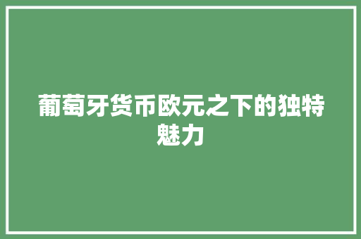 葡萄牙货币欧元之下的独特魅力