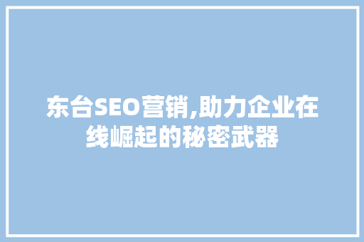 东台SEO营销,助力企业在线崛起的秘密武器