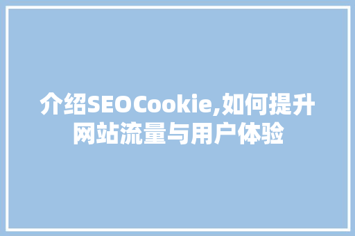 介绍SEOCookie,如何提升网站流量与用户体验