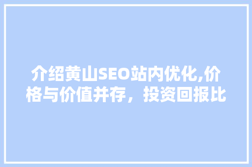 介绍黄山SEO站内优化,价格与价值并存，投资回报比分析