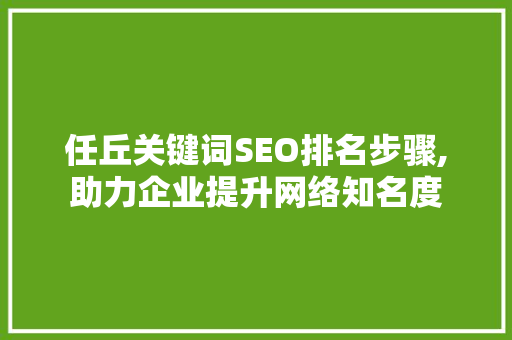 任丘关键词SEO排名步骤,助力企业提升网络知名度  第1张