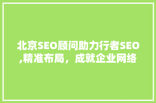 北京SEO顾问助力行者SEO,精准布局，成就企业网络营销新篇章
