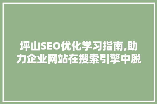 坪山SEO优化学习指南,助力企业网站在搜索引擎中脱颖而出