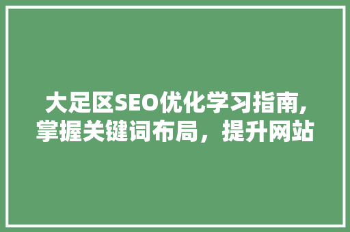 大足区SEO优化学习指南,掌握关键词布局，提升网站排名
