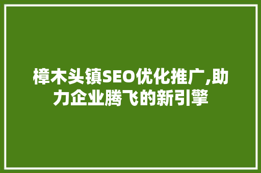樟木头镇SEO优化推广,助力企业腾飞的新引擎