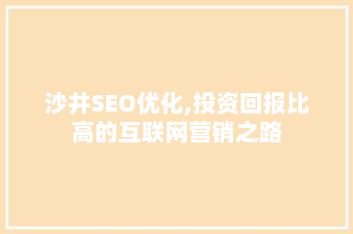 沙井SEO优化,投资回报比高的互联网营销之路