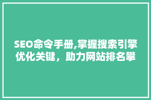 SEO命令手册,掌握搜索引擎优化关键，助力网站排名攀升