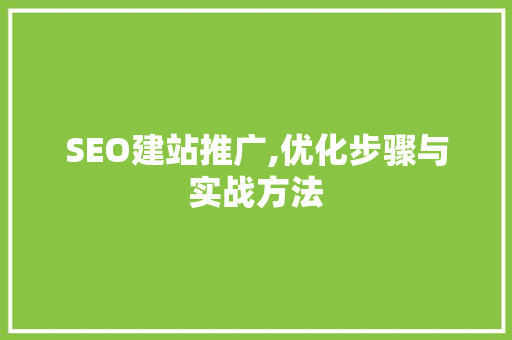 SEO建站推广,优化步骤与实战方法