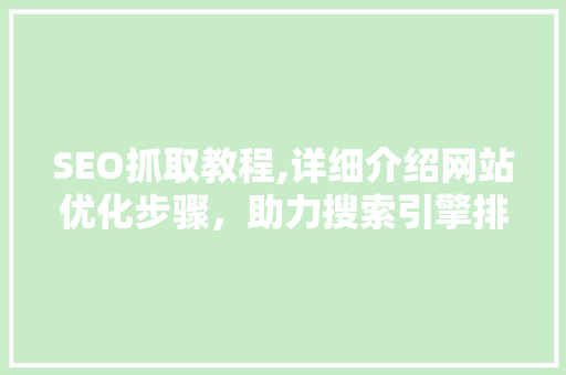 SEO抓取教程,详细介绍网站优化步骤，助力搜索引擎排名提升