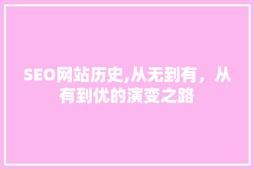 SEO网站历史,从无到有，从有到优的演变之路