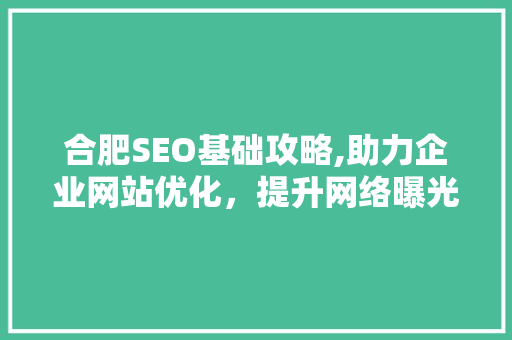 合肥SEO基础攻略,助力企业网站优化，提升网络曝光度  第1张