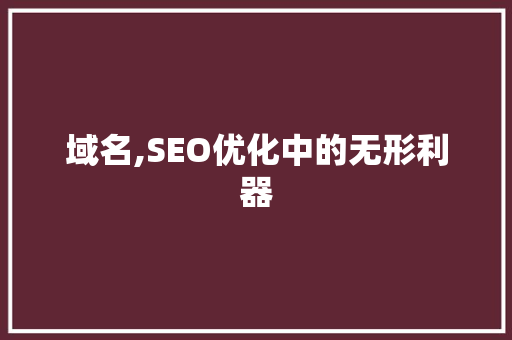 域名,SEO优化中的无形利器