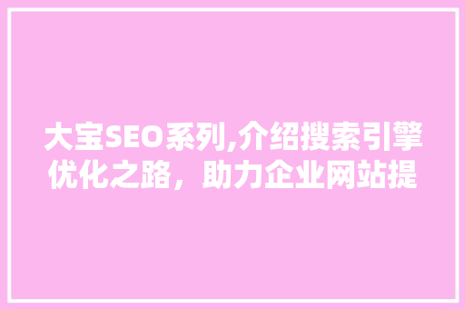 大宝SEO系列,介绍搜索引擎优化之路，助力企业网站提升流量与排名