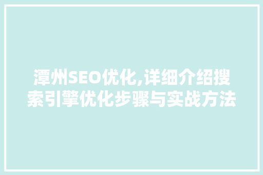 潭州SEO优化,详细介绍搜索引擎优化步骤与实战方法