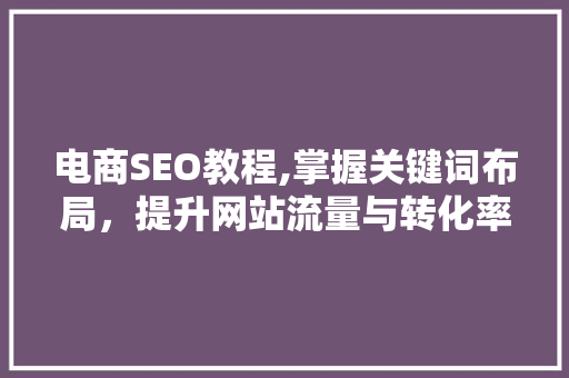 电商SEO教程,掌握关键词布局，提升网站流量与转化率