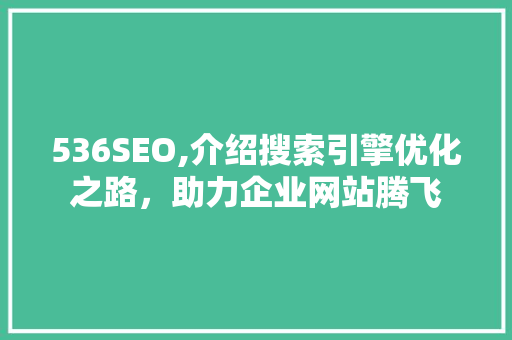 536SEO,介绍搜索引擎优化之路，助力企业网站腾飞